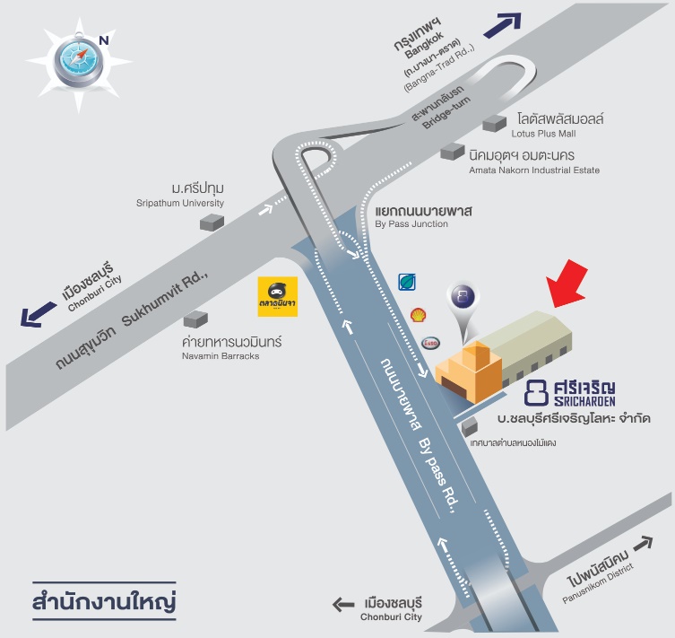แผนที่ ชลบุรีศรีเจริญโลหะ สำนักงานใหญ่ แผนที่ ชลบุรีศรีเจริญโลหะ สำนักงานใหญ่